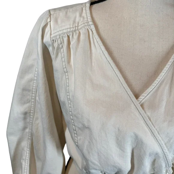 Free People Cream Wrap Blouse - Picture 10 of 14